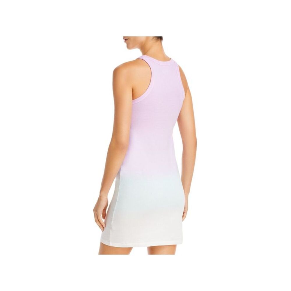 WSLY Womens Purple Stretch Ombre Sleeveless Halter Short Body Con Dress L - Picture 2 of 3